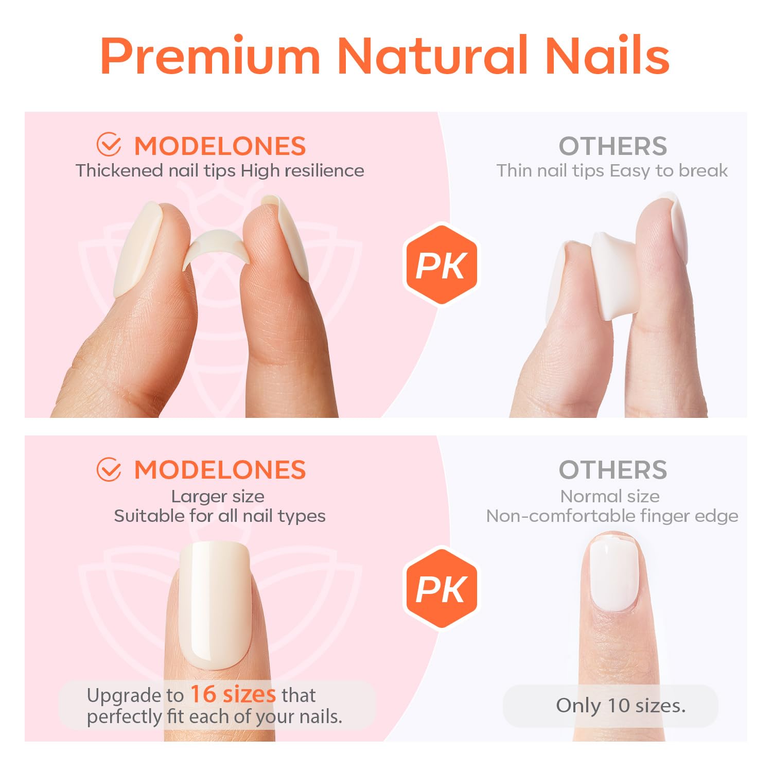Foto 6 pulgar | Press On Nails Modelones French Short Square, Rojo Cromado - Venta Internacional.