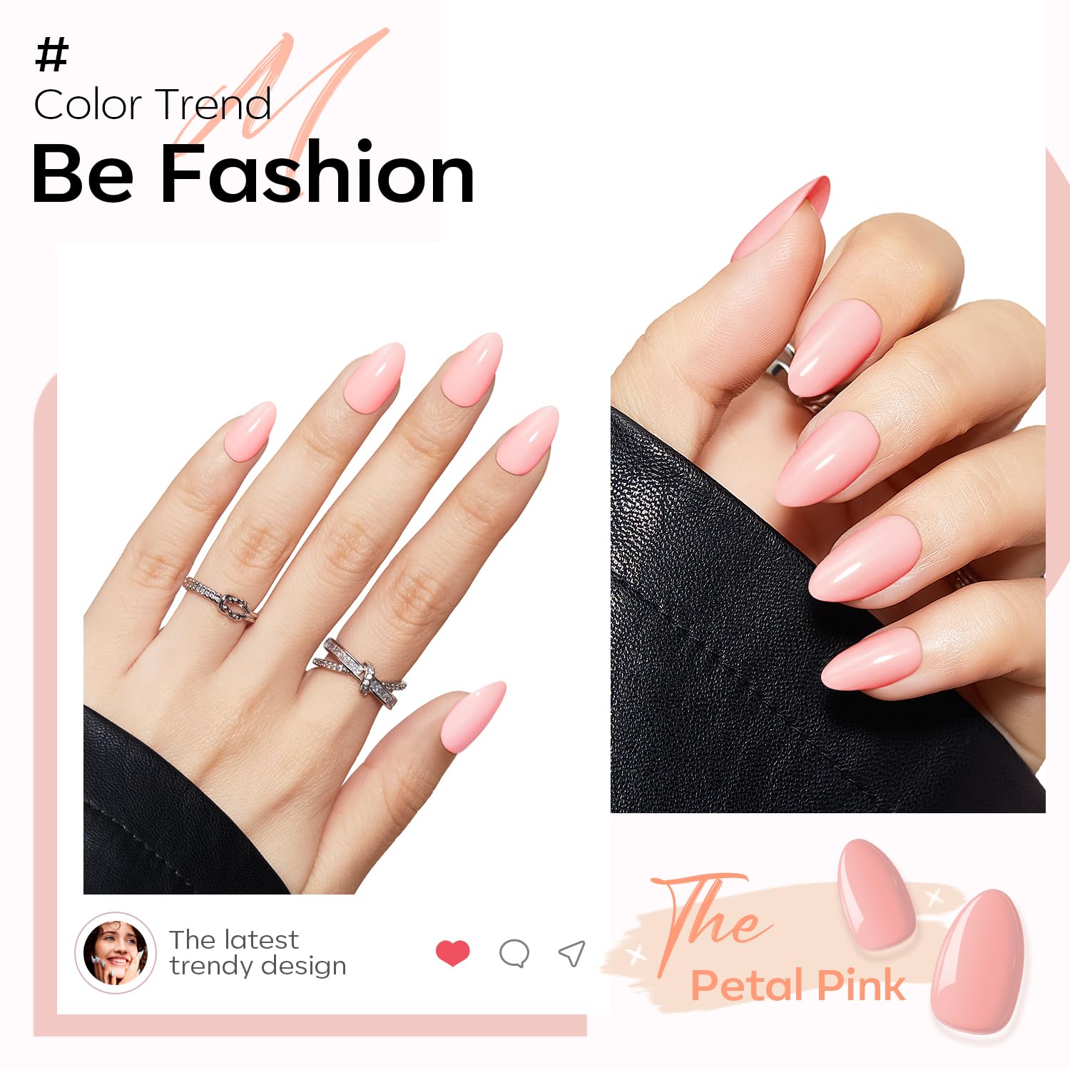 Foto 3 pulgar | Press On Nails Modelones Pink Almond 32 Unidades Con Pegamento Y Lima - Venta Internacional.