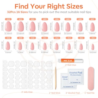 Foto 3 | Press On Nails Modelones Pink Almond 32 Unidades Con Pegamento Y Lima - Venta Internacional.