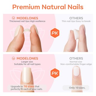 Foto 5 | Press On Nails Modelones Pink Almond 32 Unidades Con Pegamento Y Lima - Venta Internacional.