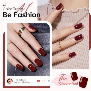 Foto 3 | Press On Nails Modelones Red Short Square 32 Piezas Reutilizables - Venta Internacional.