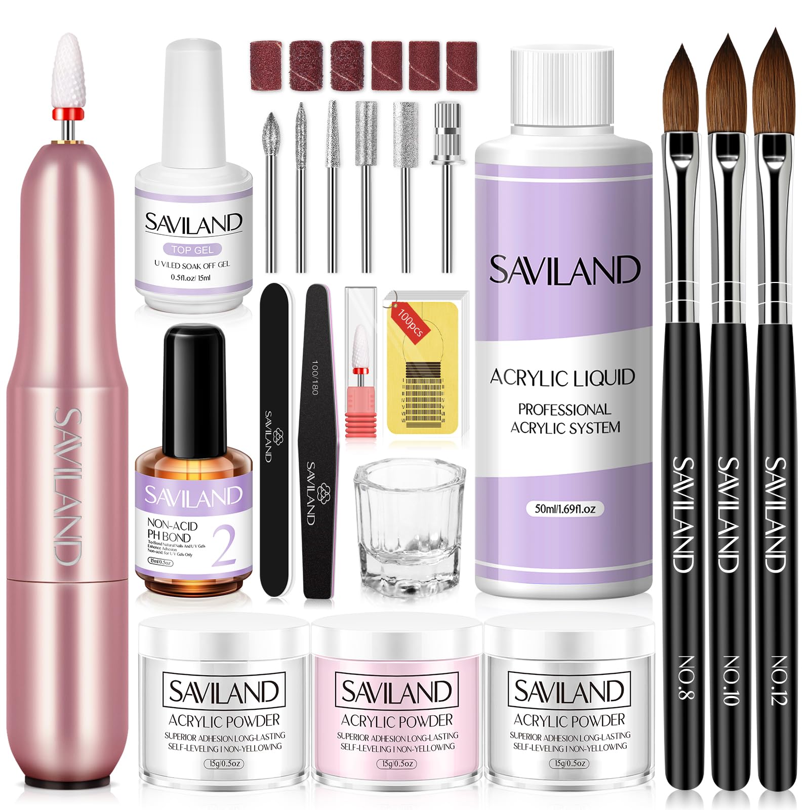 Foto 1 | Kit De Uñas Acrílicas Saviland Essentials Con Taladro Para Principiantes - Venta Internacional.