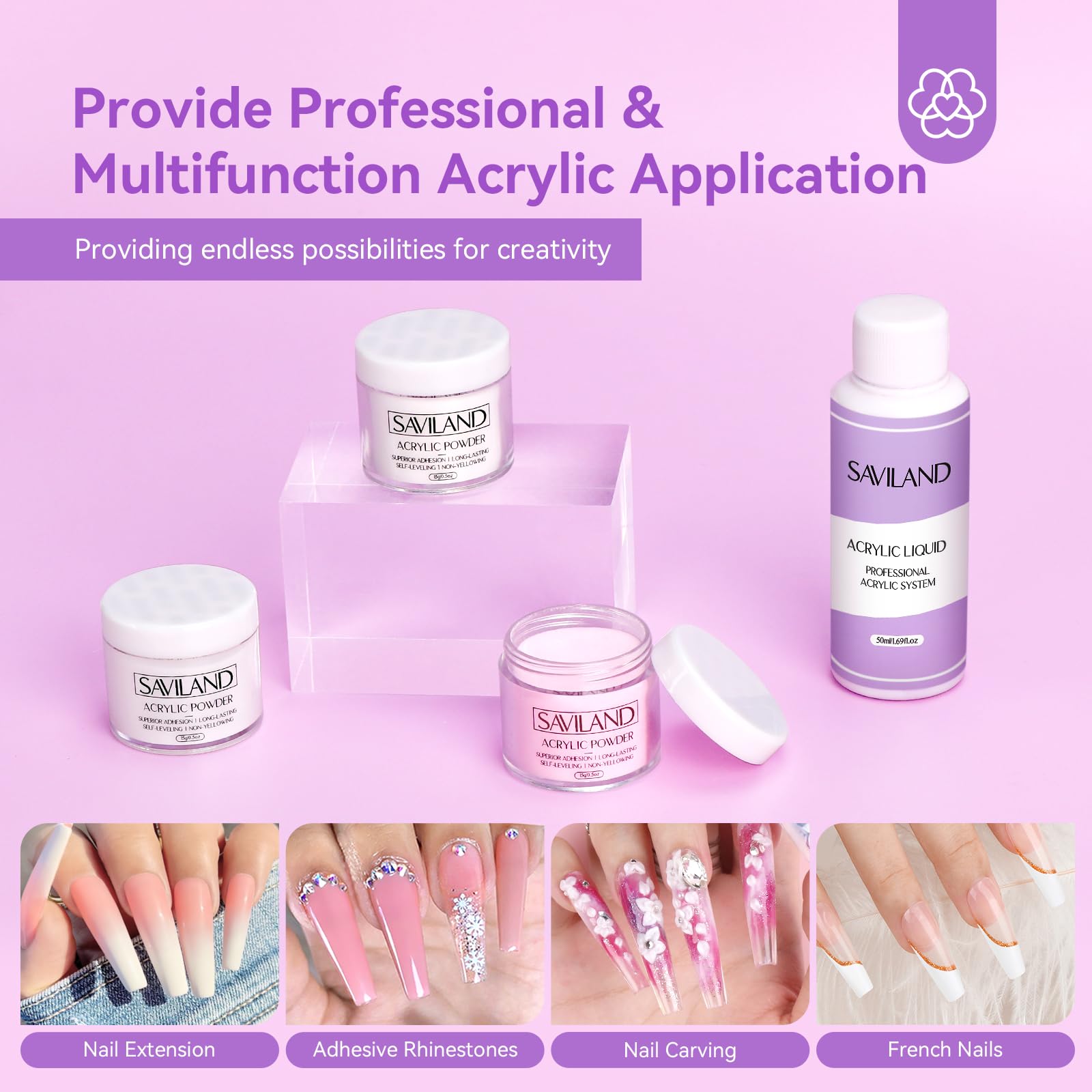 Foto 3 | Kit De Uñas Acrílicas Saviland Essentials Con Taladro Para Principiantes - Venta Internacional.