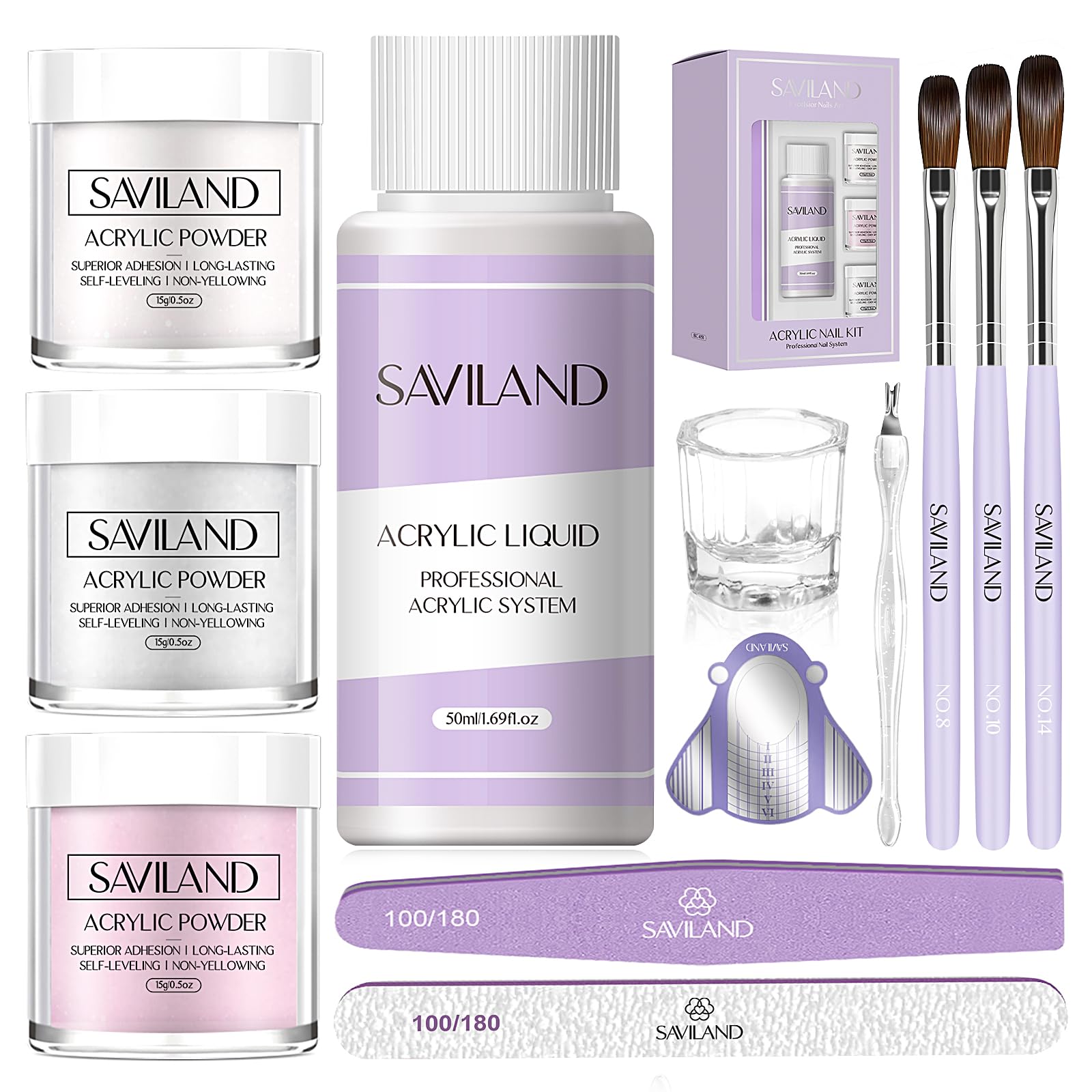 Kit De Uñas Acrílicas Saviland Essentials Para Principiantes Con Herramientas - Venta Internacional.