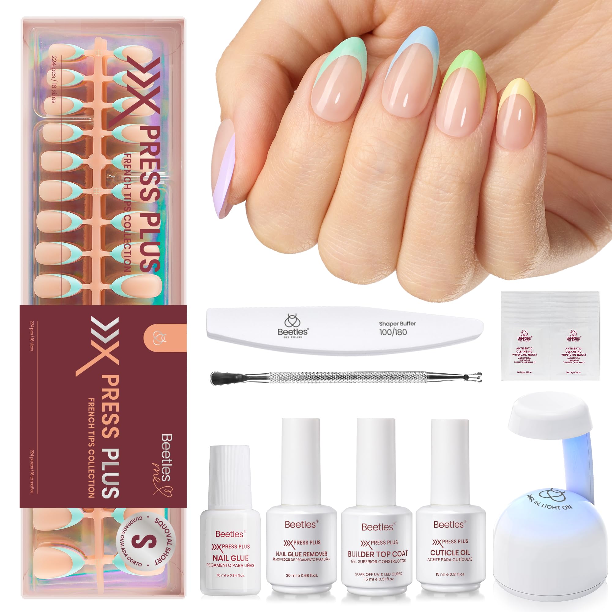 Foto 2 pulgar | Press On Nails Beetles X Press Plus French Tips 224 Unidades - Venta Internacional.