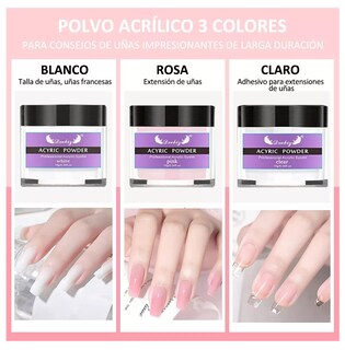 Foto 3 | Kit Profesional De Uñas Acrílicas Lab.g, 25 Unidades, 12 Colores