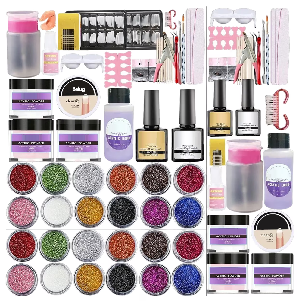 Kit Profesional De Uñas Acrílicas, 25 Unidades, 12 Colores Belug