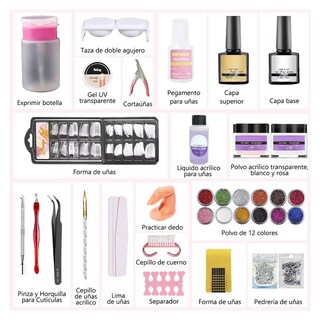Foto 2 | Kit Profesional De Uñas Acrílicas, 25 Unidades, 12 Colores Belug