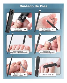 Foto 5 | Set Manicura Multifuncional 28 Pcs, Belug Estuche Verde/negro