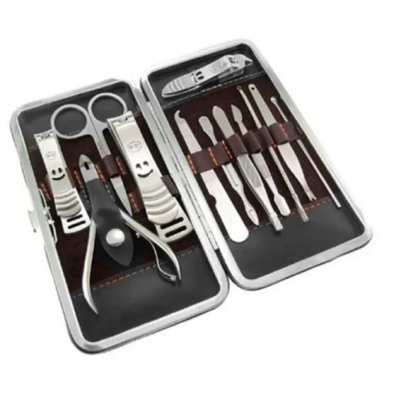 Set De Manicura Y Pedicura Profesional, 12 Piezas, Acero Negro - Venta Internacional.