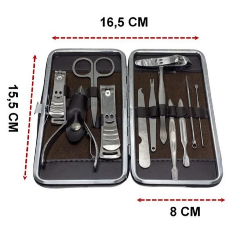 Foto 2 | Set De Manicura Y Pedicura Profesional, 12 Piezas, Acero Negro - Venta Internacional.