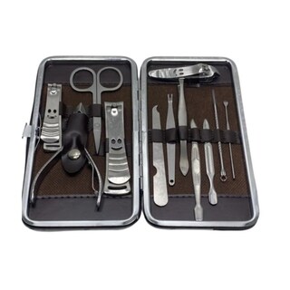 Foto 3 | Set De Manicura Y Pedicura Profesional, 12 Piezas, Acero Negro - Venta Internacional.