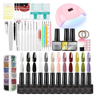 Foto 1 | Kit Xtellar Lampara Uña Uv Gel 54w 12 Esmaltes Mate Cepillo Manicure