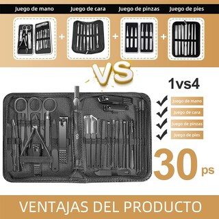 Foto 3 | Set Manicura 30 Piezas Eo Safe Imports Esi-19038 Negro