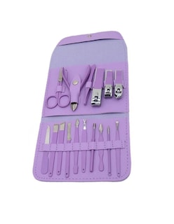 Foto 2 | Set Manicura Profesional Acero Inoxidable Morado + Gratis Termo Güish De Regalo