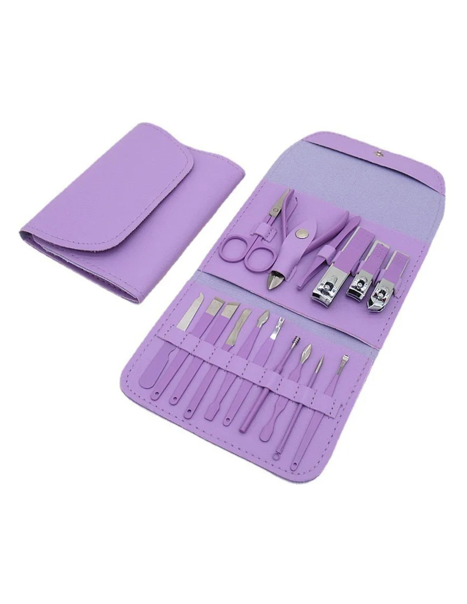 Foto 4 | Set Manicura Profesional Acero Inoxidable Morado + Gratis Termo Güish De Regalo