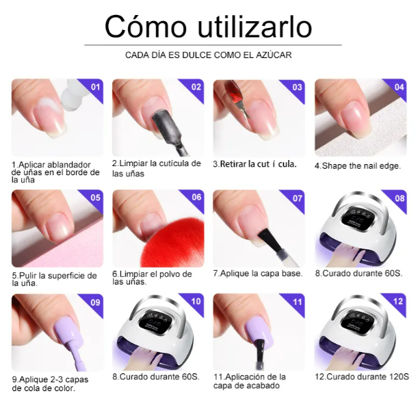 Foto 4 pulgar | Xtellar Esmalte De Uñas Uv Led Con Kit De Manicura Profesional De 220w - Brilla Con Uñas Perfectas
