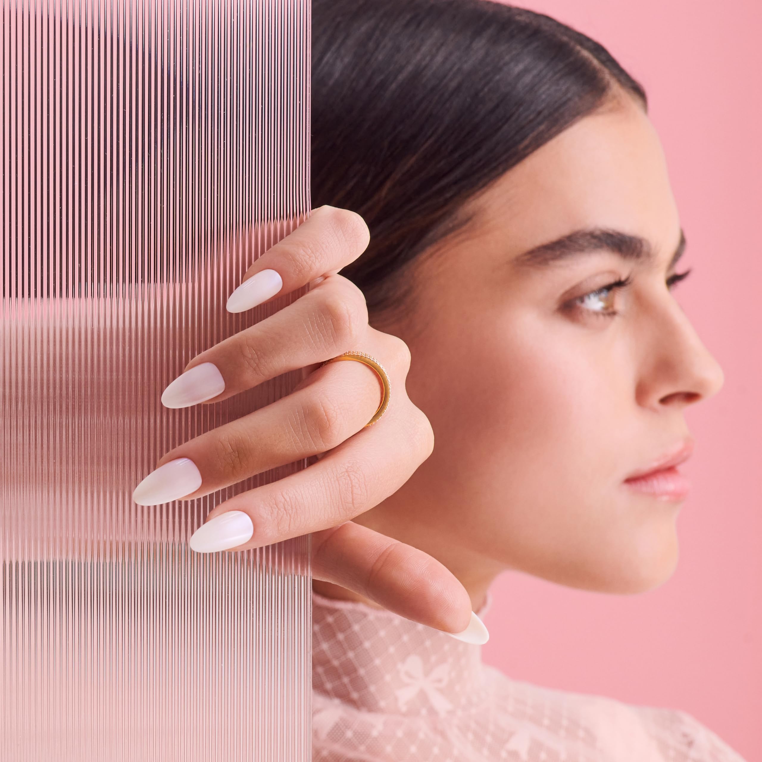 Foto 6 pulgar | Presiona Uñas Kiss Gel Fantasy Allure Almond Pink Space - Venta Internacional.