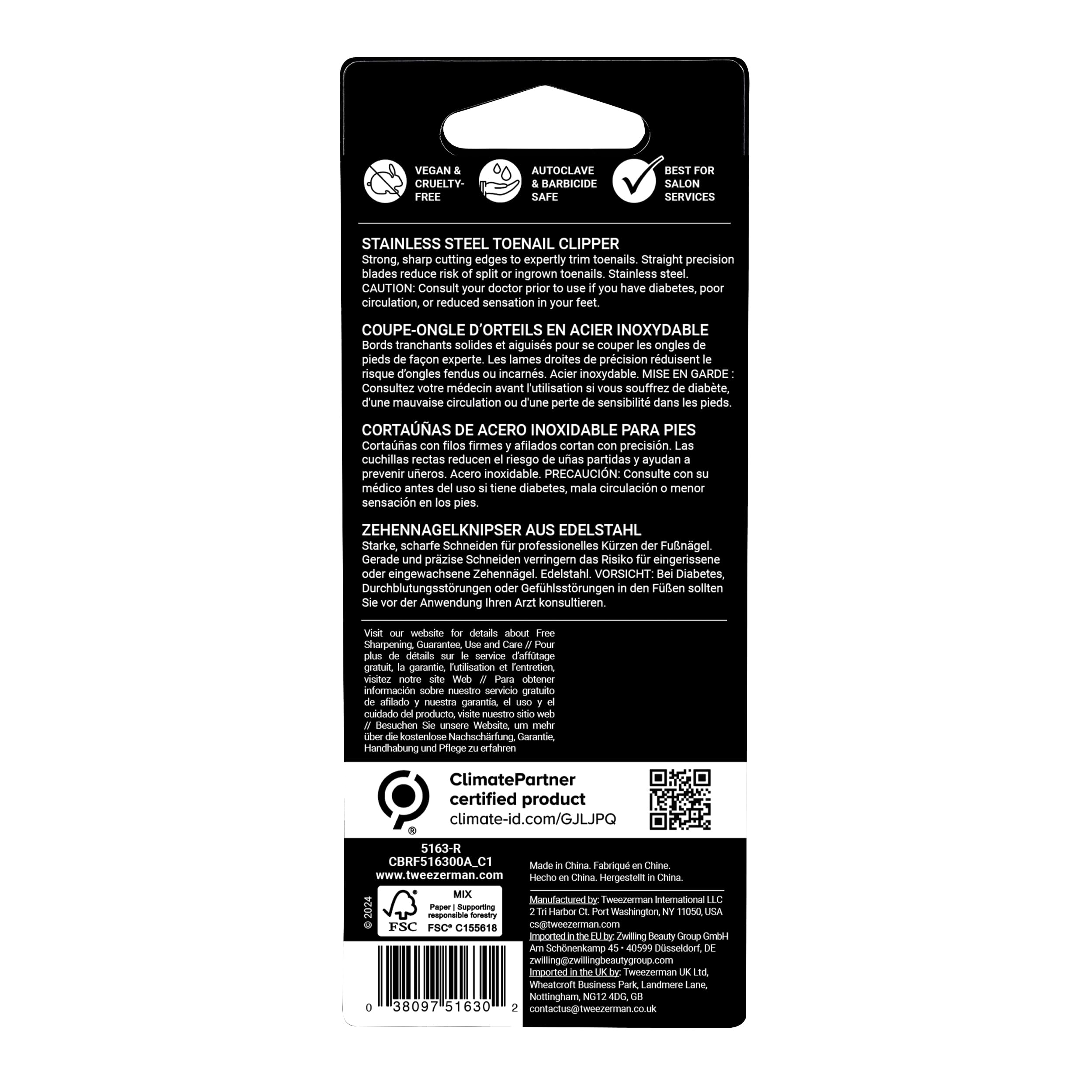 Foto 8 pulgar | Toenail Clipper Tweezerman De Acero Inoxidable Para Mujeres Y Hombres - Venta Internacional.