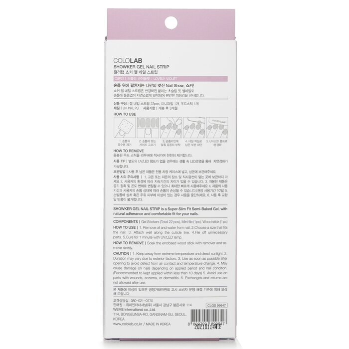Foto 2 | Tira De Gel Para Uñas Cololab Showker Csf311 Lovely Violet - Venta Internacional.