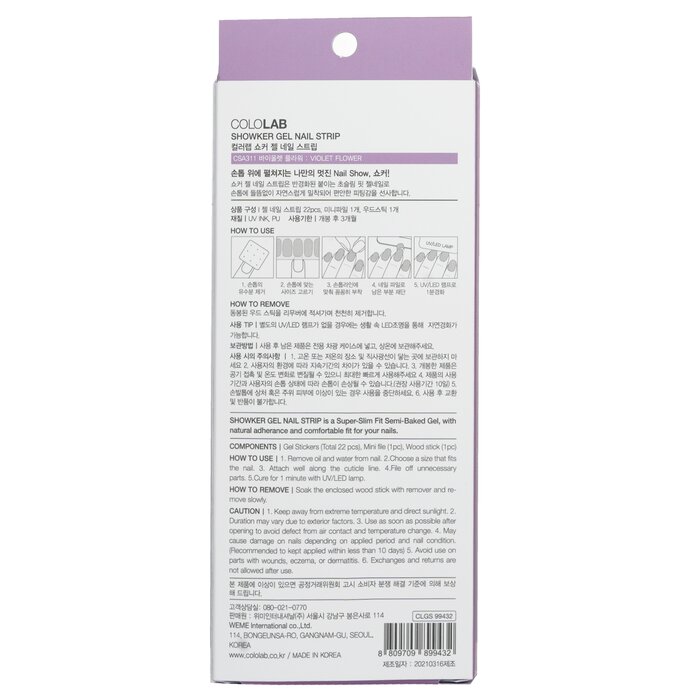 Foto 3 pulgar | Tira De Gel Para Uñas Cololab Csa311 Violet Flower Waterproof - Venta Internacional.