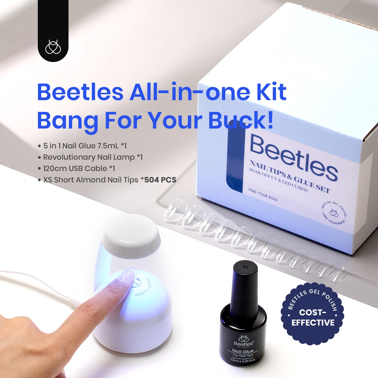 Foto 3 pulgar | Set De Extensiones De Uñas Beetles, Kit De Uñas De Gel Con 500 Puntas Para Uñas - Venta Internacional.