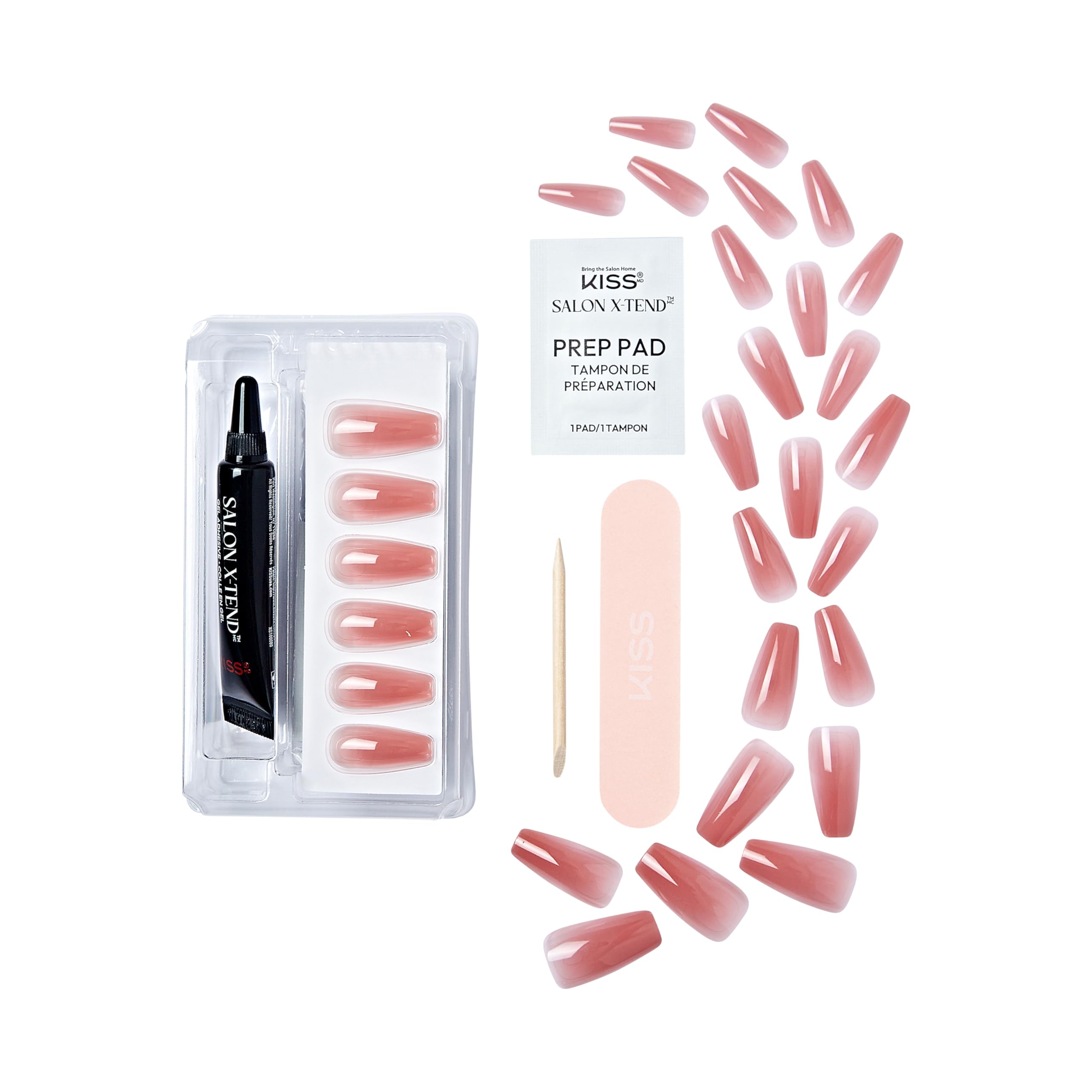 Foto 8 pulgar | Press-on Nails Kiss Salon X-tend 'flowers' Medium Pink - Venta Internacional.