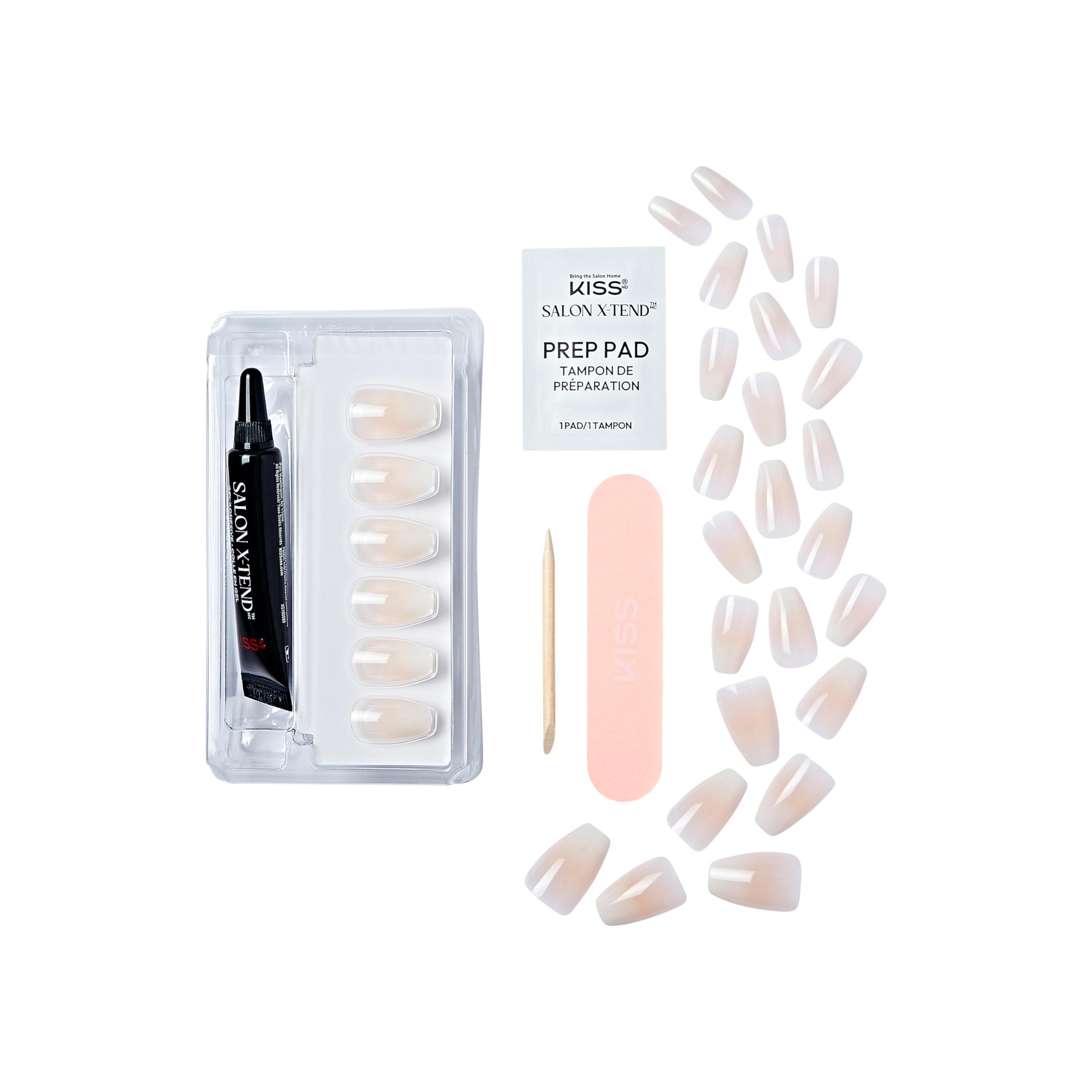 Foto 8 pulgar | Press-on Nails Kiss Salon X-tend 'words' Blanco Claro - Venta Internacional.