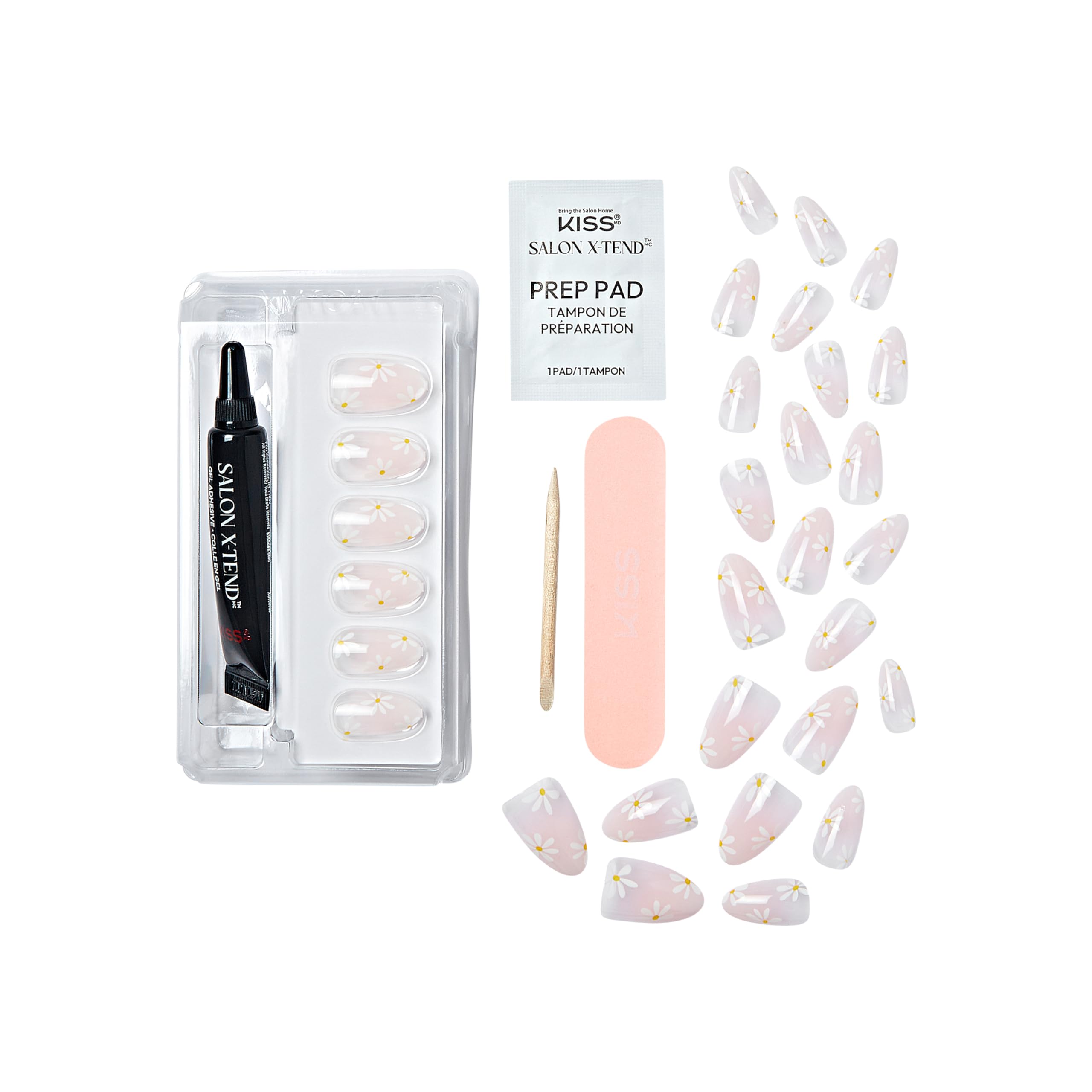 Foto 7 | Press-on Nails Kiss Salon X-tend «red Flags» De Color Rosa Claro - Venta Internacional.