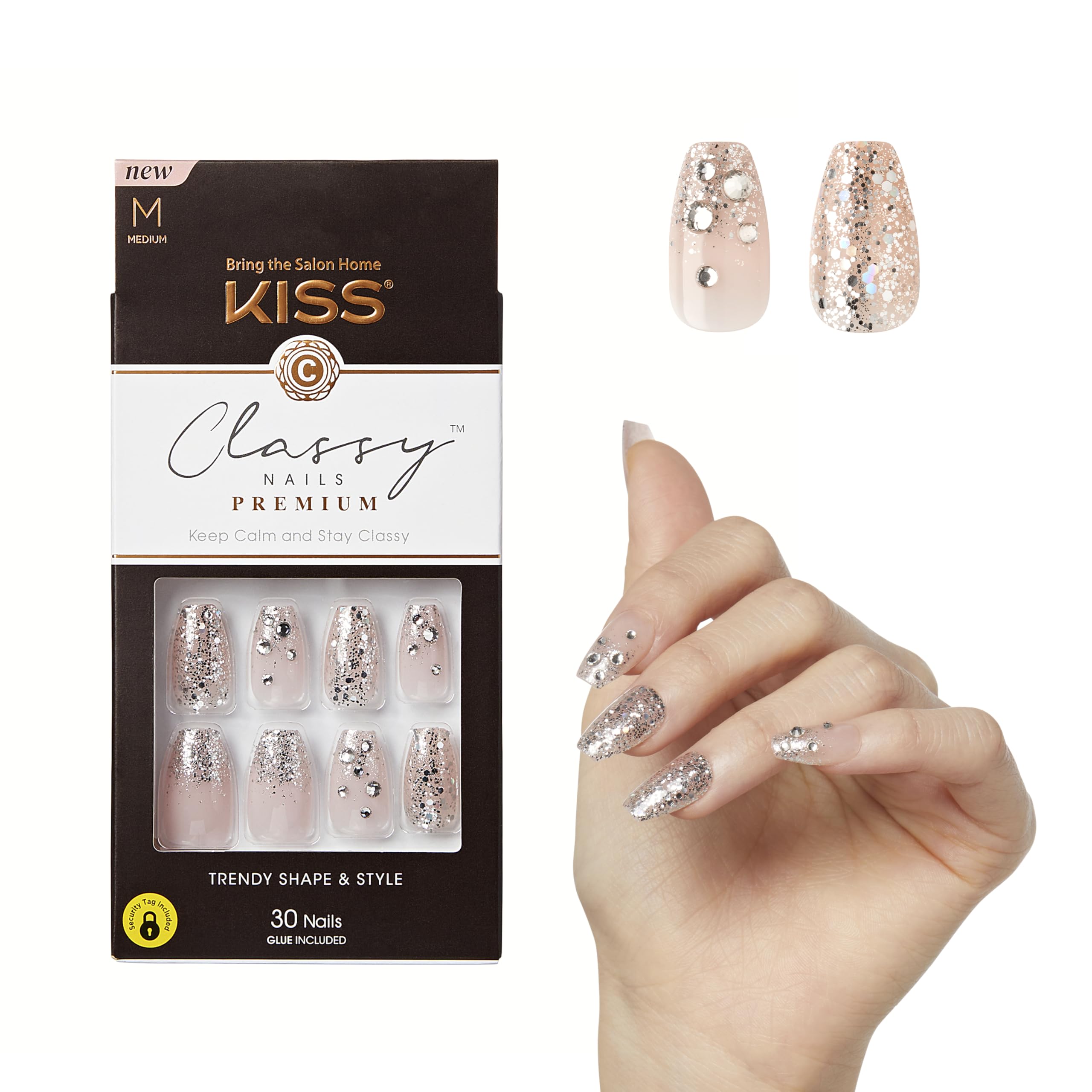 Foto 2 pulgar | Press On Nails Kiss - Elegante Forma De Ataúd Blanco Claro Con Forma De «my Muse» - Venta Internacional.