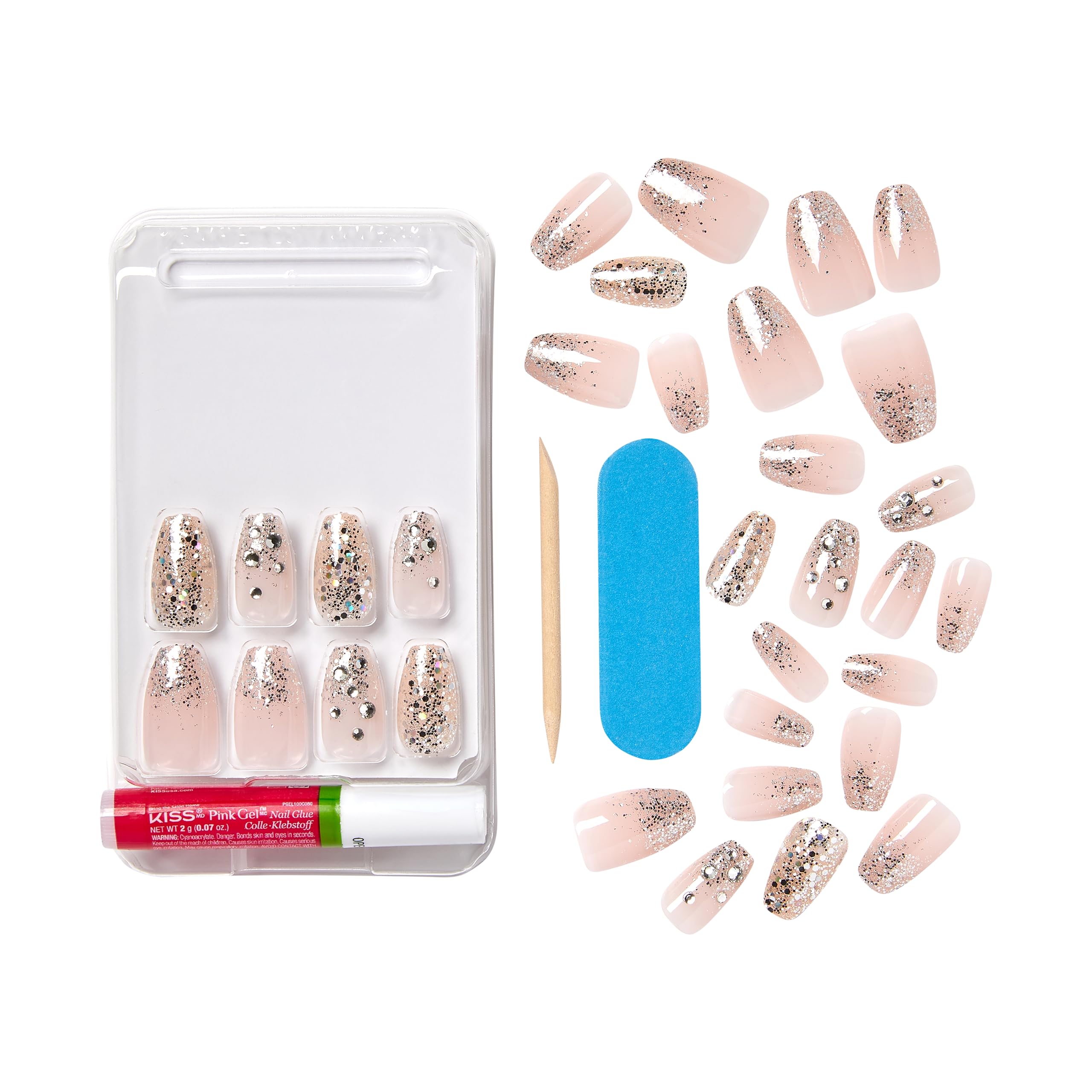 Foto 2 | Press On Nails Kiss - Elegante Forma De Ataúd Blanco Claro Con Forma De «my Muse» - Venta Internacional.