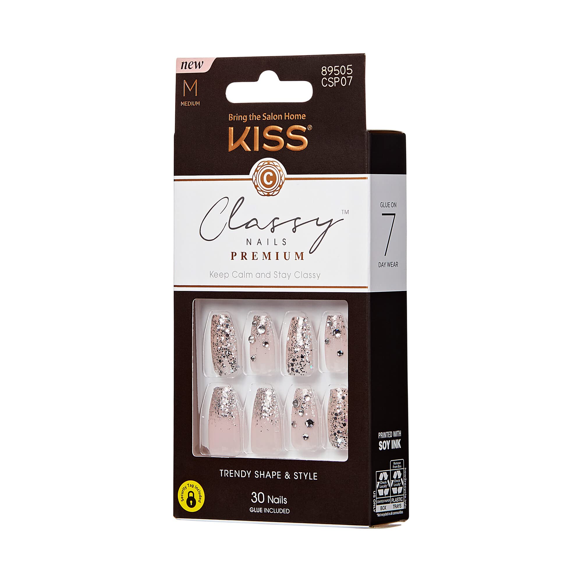 Foto 8 pulgar | Press On Nails Kiss - Elegante Forma De Ataúd Blanco Claro Con Forma De «my Muse» - Venta Internacional.
