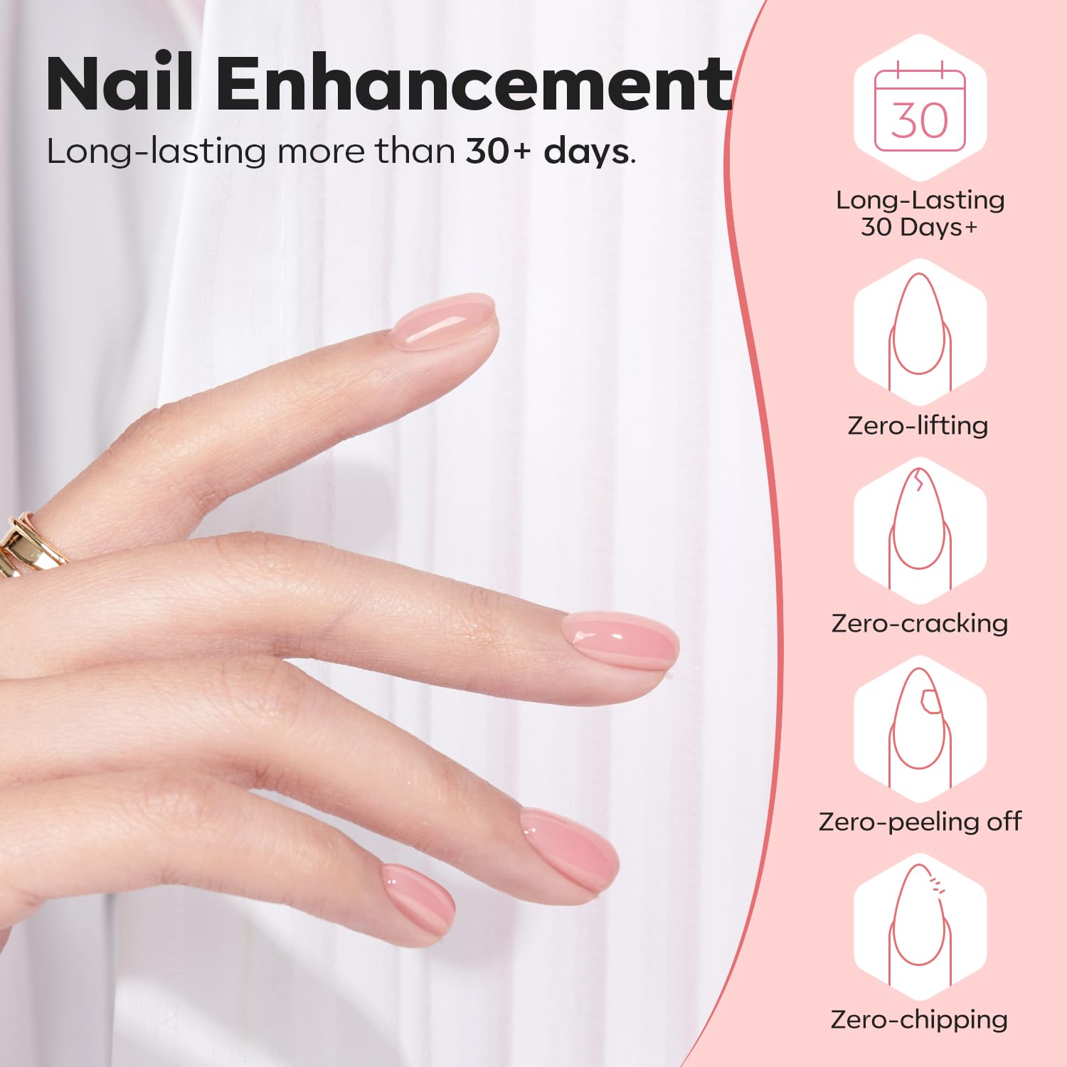 Foto 7 | Base De Goma Rosa Rubor Rosa Gel Builder Nail Modelones 8 En 1 - Venta Internacional.
