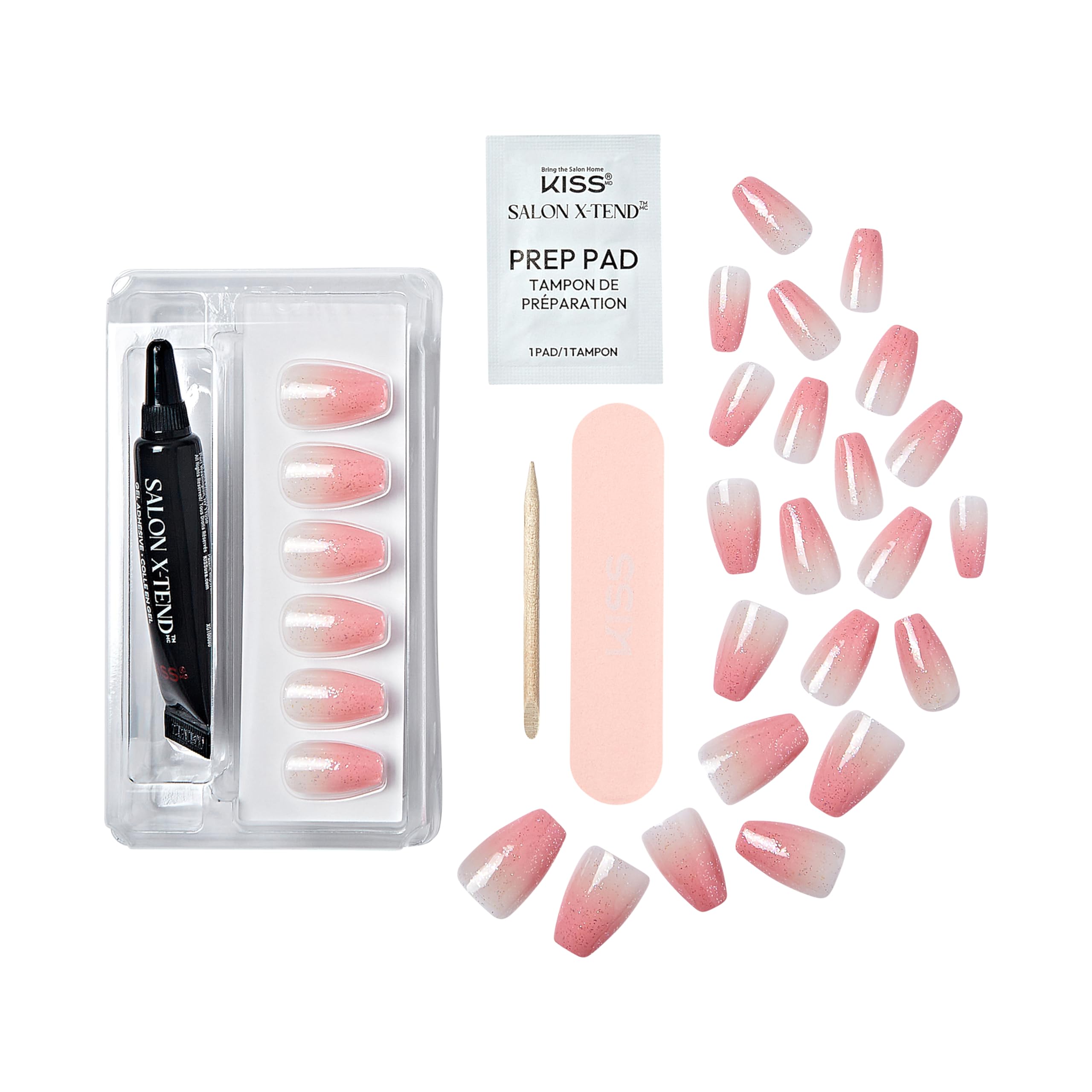 Foto 7 | Ataúd Rosa Mediano Kiss Salon X-tend «detox» De Press-on Nails - Venta Internacional.