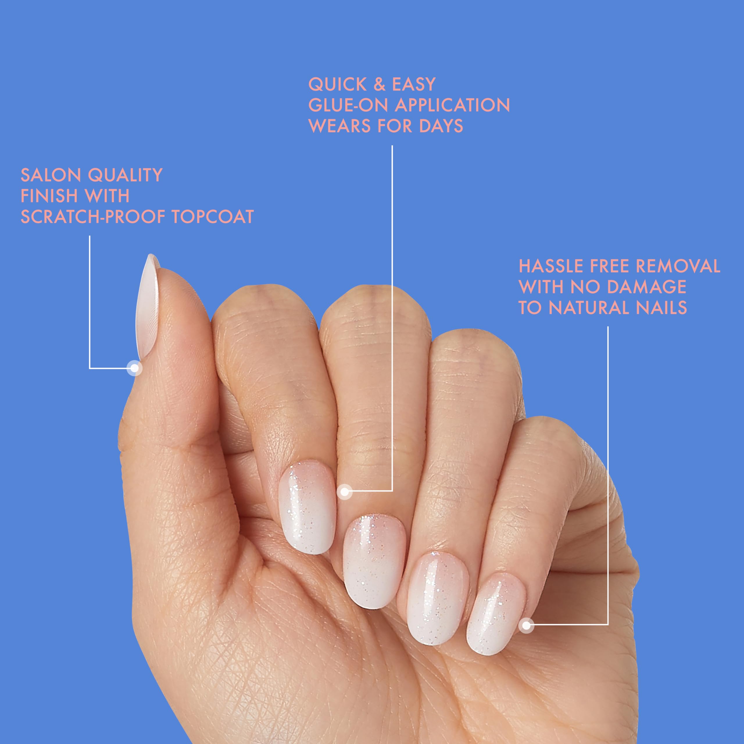 Foto 3 | Gel Kiss De Press-on Nails Fantasy Dreamdust Con Pegamento Para Uñas, 2 Ml - Venta Internacional.