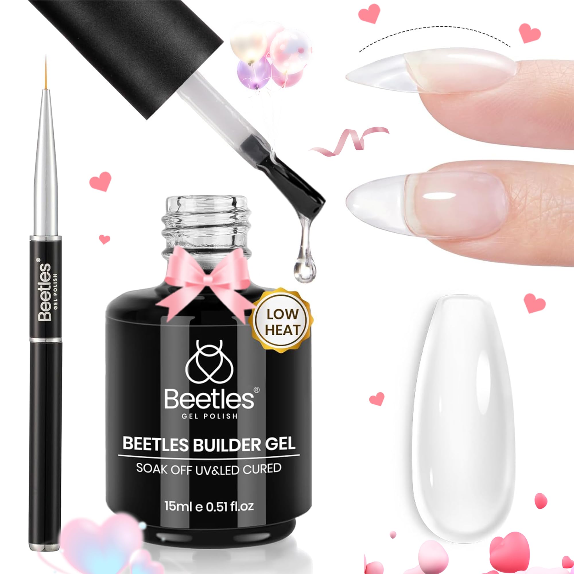 Foto 2 pulgar | Esmalte En Gel Builder Para Uñas Beetles, 15 Ml, Transparente, 7 En 1 - Venta Internacional.