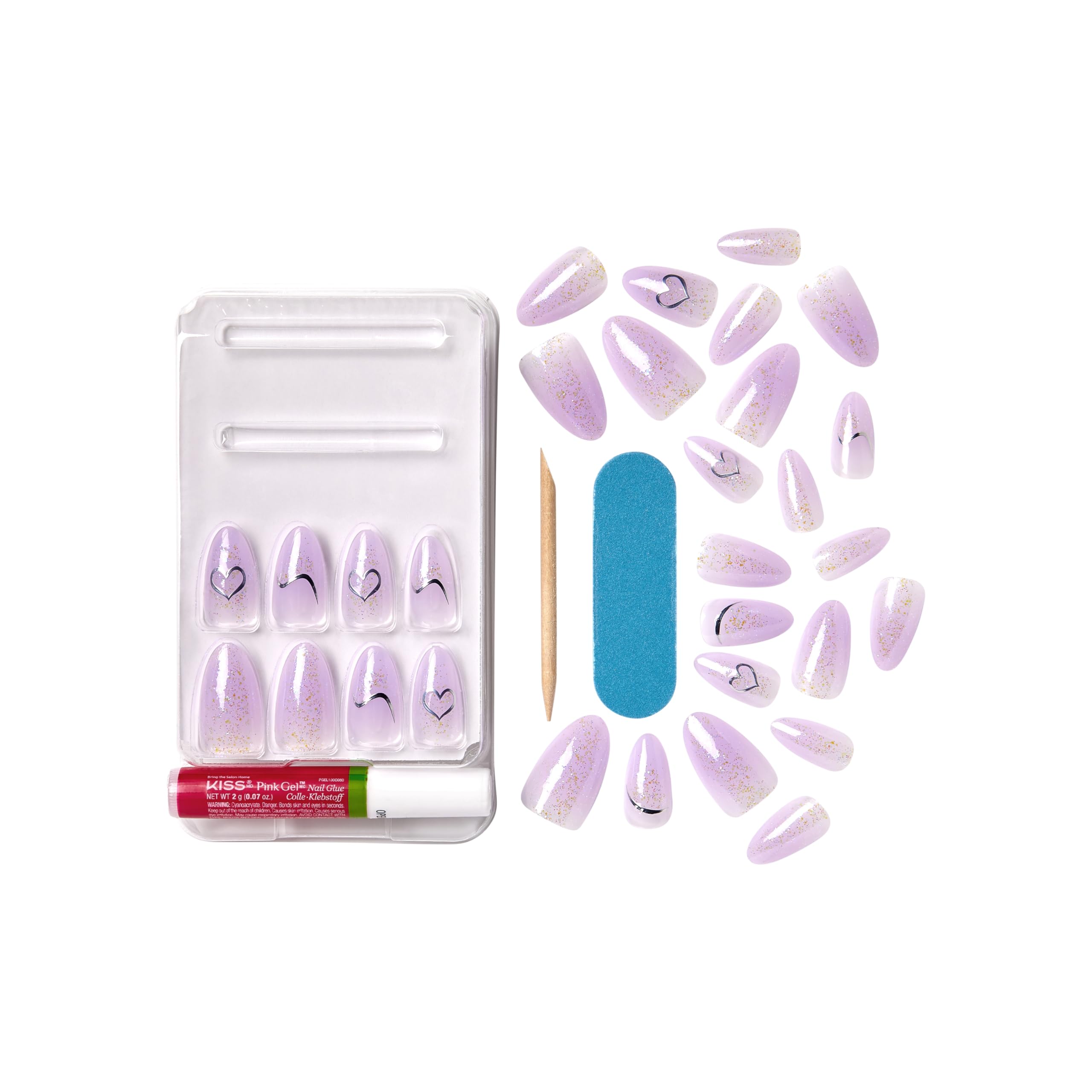 Foto 3 | Press-on Nails Kiss Gel Fantasy «one Day Jelly», Color Morado Claro - Venta Internacional.
