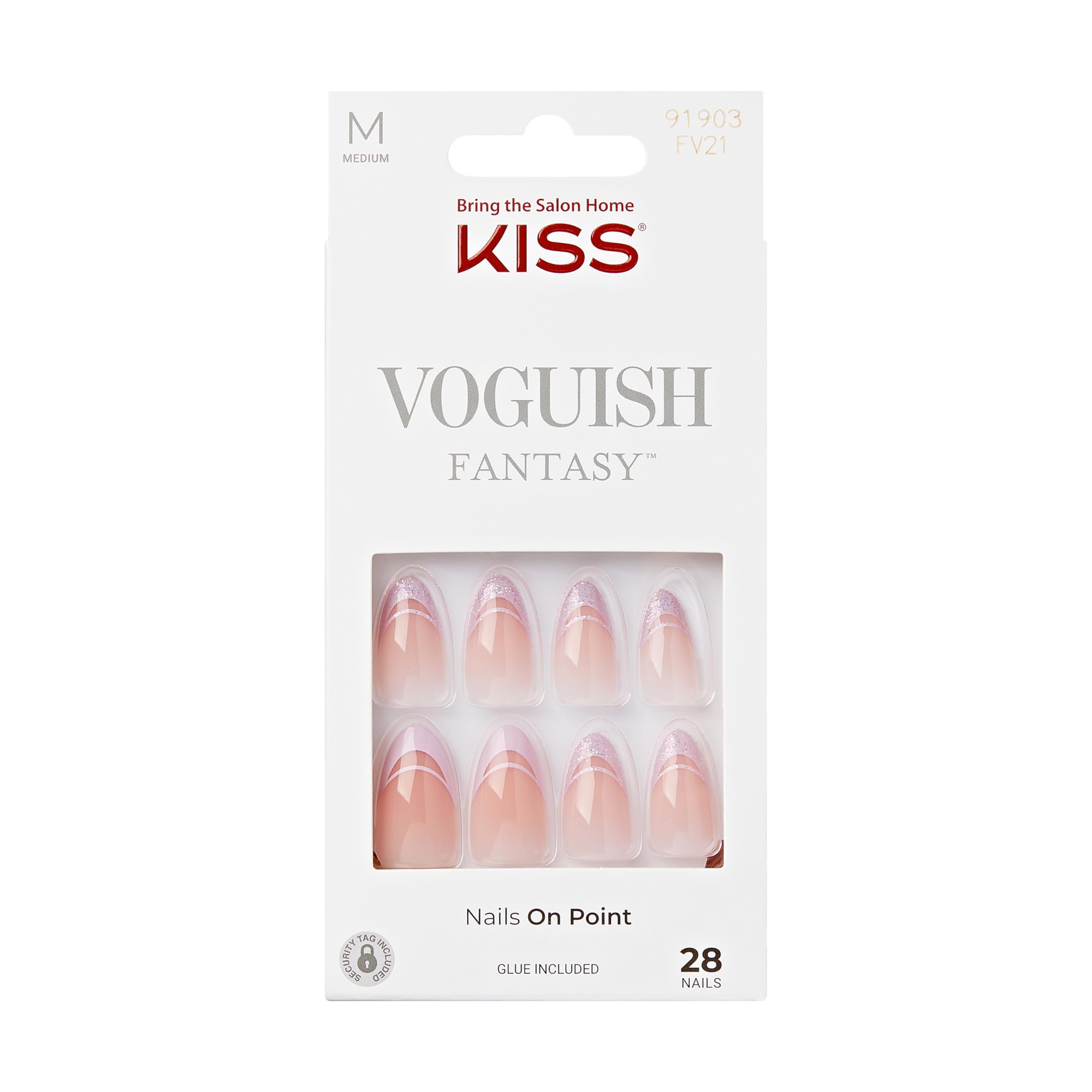 Foto 2 pulgar | Presiona Uñas Kiss Voguish Fantasy 'rainy Night' Rosa Claro - Venta Internacional.