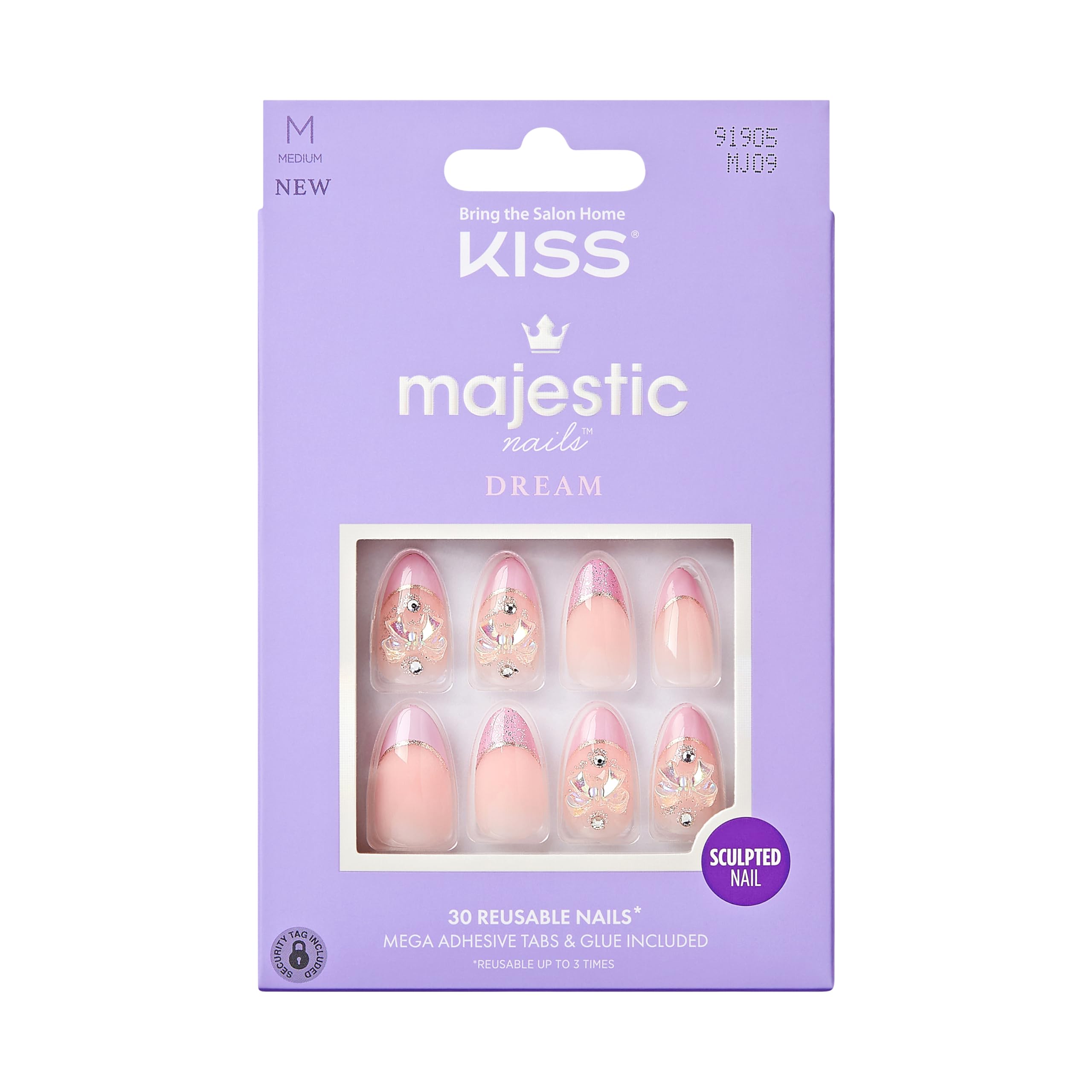 Foto 2 pulgar | Uñas Prensadas Kiss Majestic 'maestro' Con Forma De Almendra Rosa Claro - Venta Internacional.