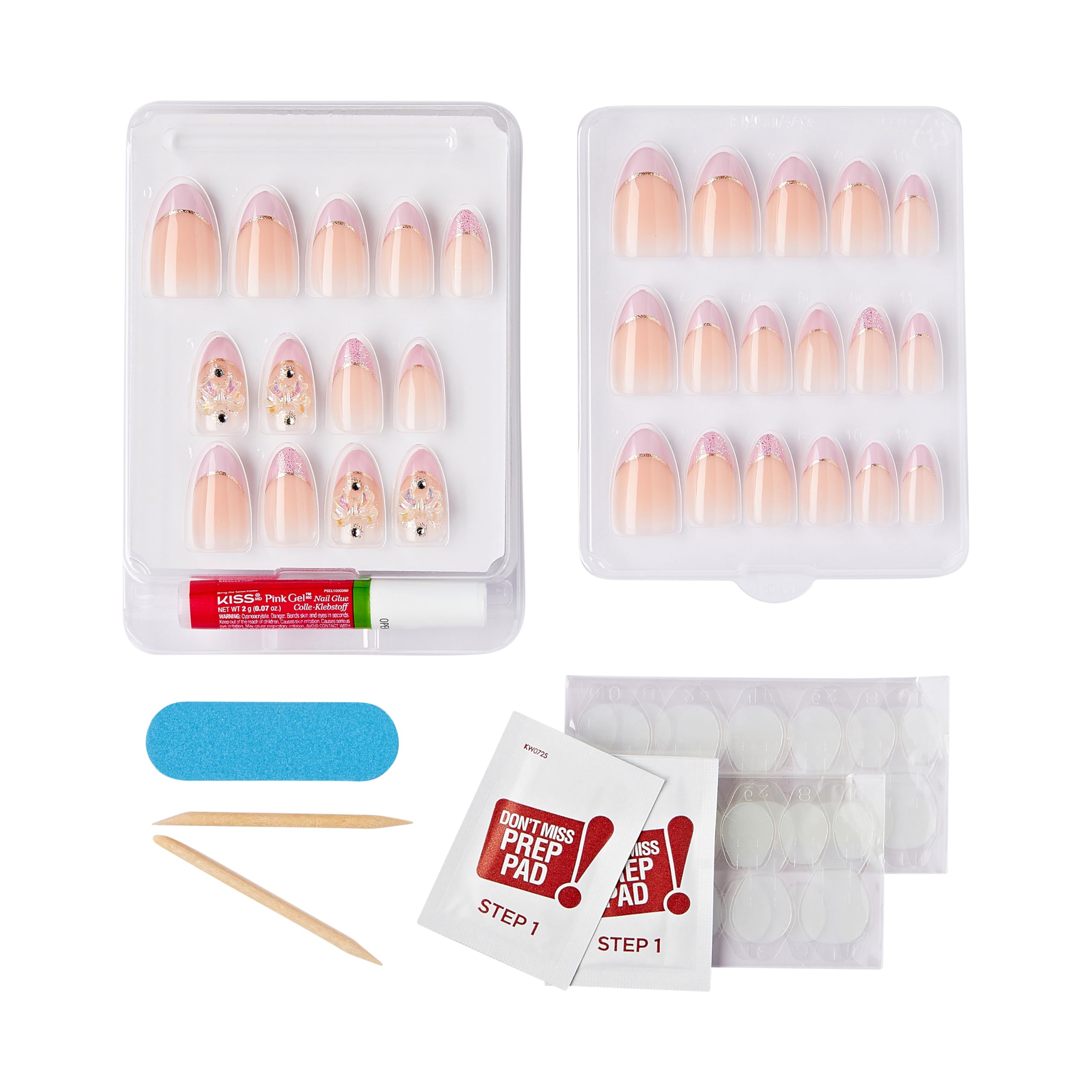 Foto 4 pulgar | Uñas Prensadas Kiss Majestic 'maestro' Con Forma De Almendra Rosa Claro - Venta Internacional.