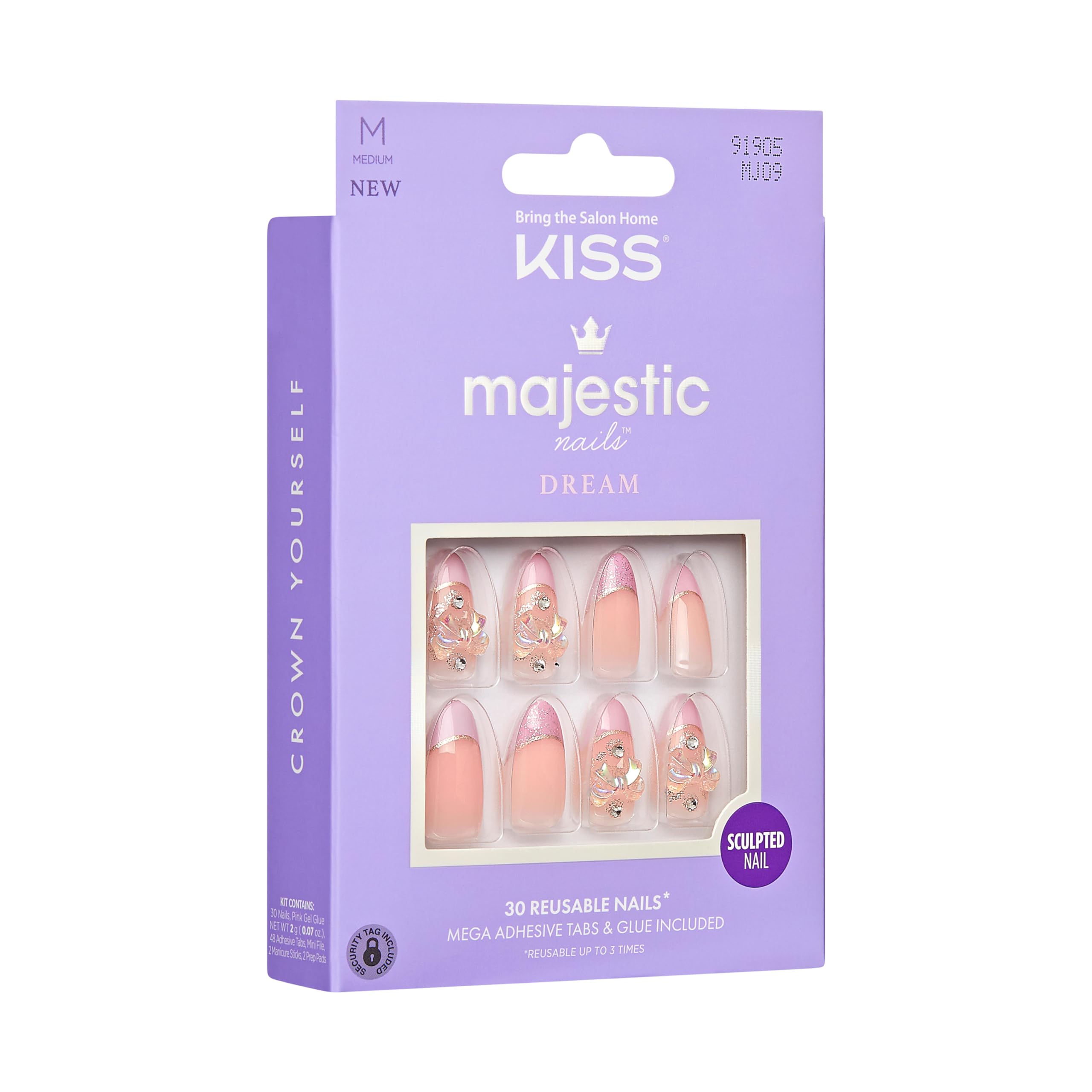 Foto 6 pulgar | Uñas Prensadas Kiss Majestic 'maestro' Con Forma De Almendra Rosa Claro - Venta Internacional.