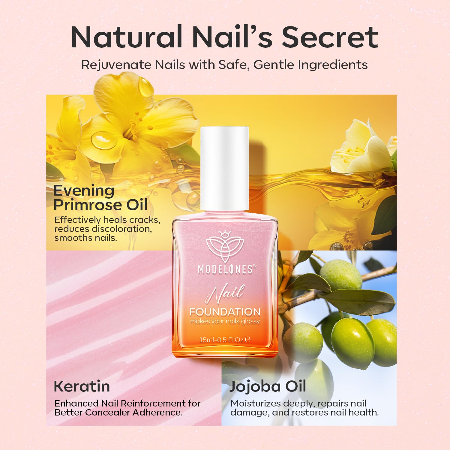 Foto 6 | Kit Corrector De Uñas Modelones Nail Natural Con Capa Superior Y Aceite - Venta Internacional.