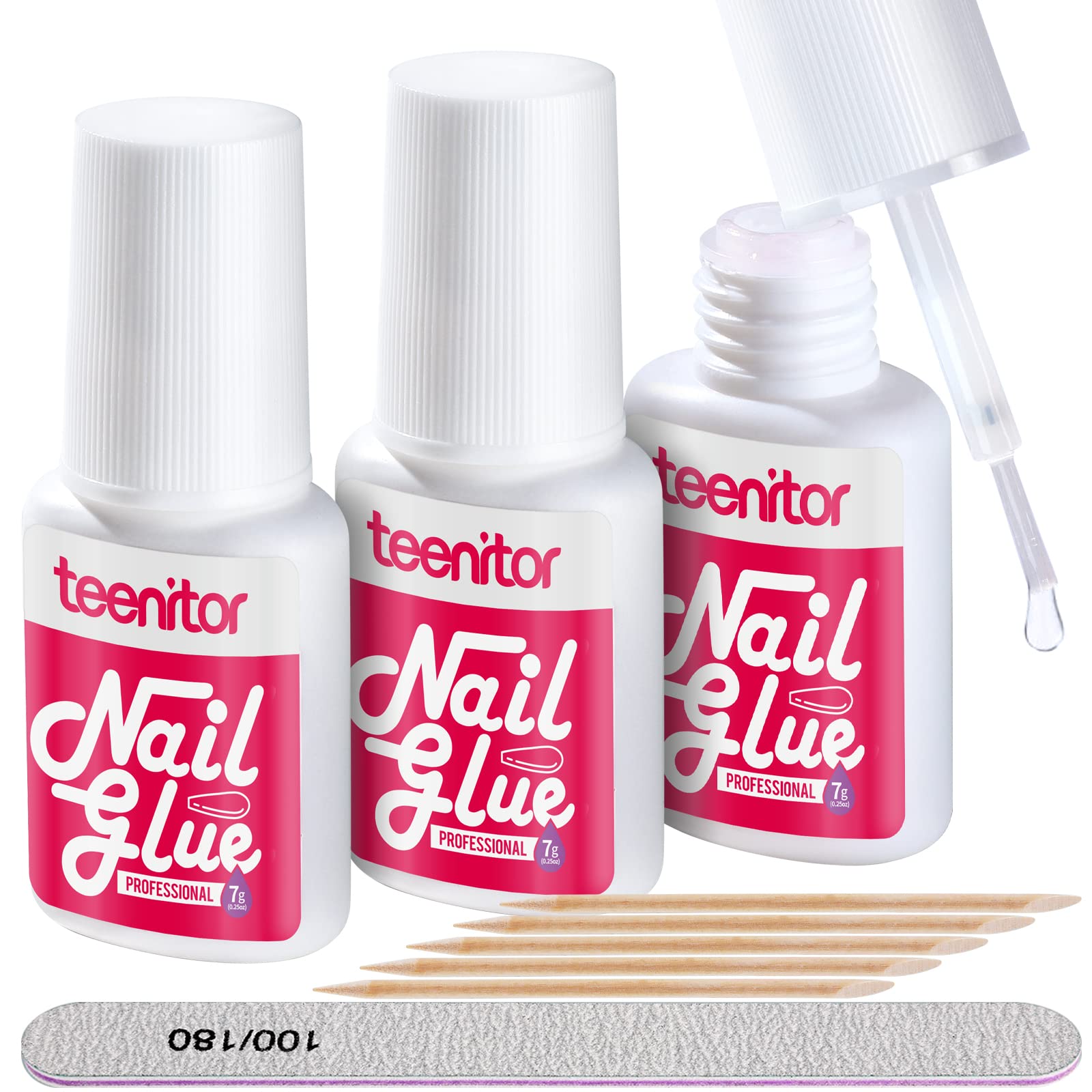 Foto 2 pulgar | Pegamento De Uñas Teenitor Para Prensas Con Limas De Uñas, Paquete De 3 Unidades De 7 Ml - Venta Internacional.