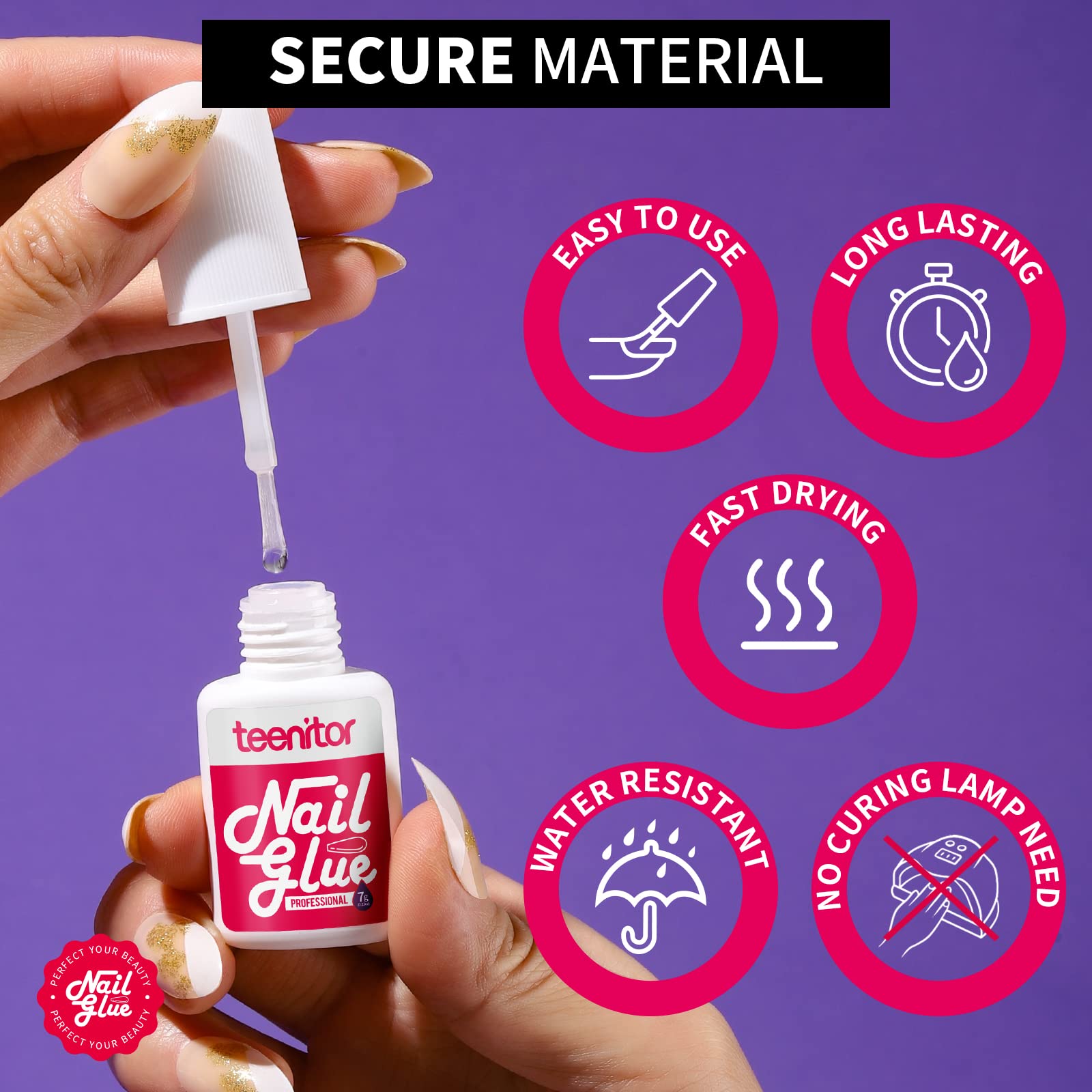 Foto 7 pulgar | Pegamento De Uñas Teenitor Para Prensas Con Limas De Uñas, Paquete De 3 Unidades De 7 Ml - Venta Internacional.