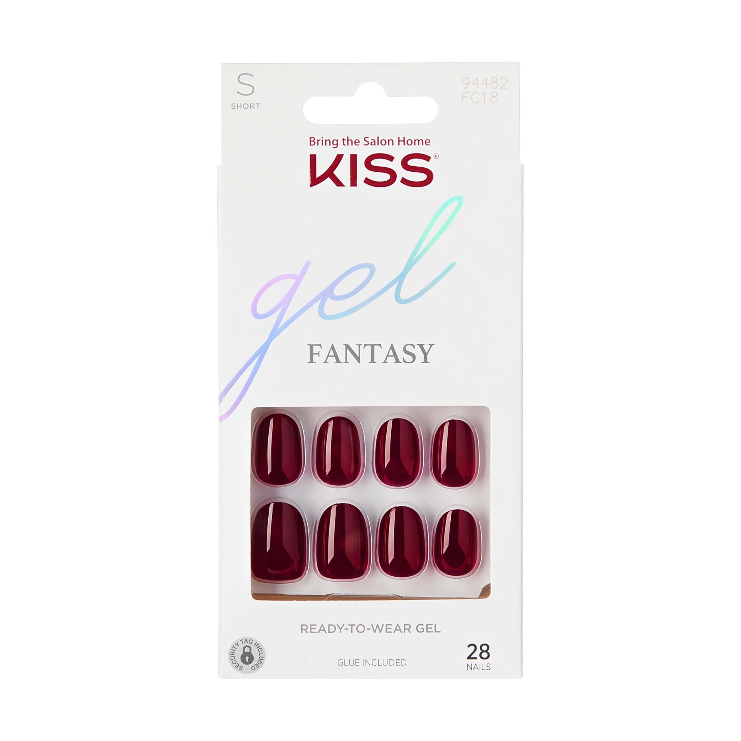 Foto 1 | Pantalones Cortos Ovalados Kiss Gel Fantasy «one Call» De Press-on Nails, Color Rojo - Venta Internacional.