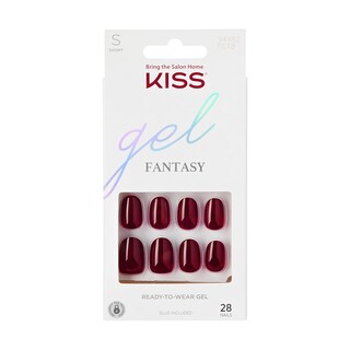 Foto 1 | Pantalones Cortos Ovalados Kiss Gel Fantasy «one Call» De Press-on Nails, Color Rojo - Venta Internacional.