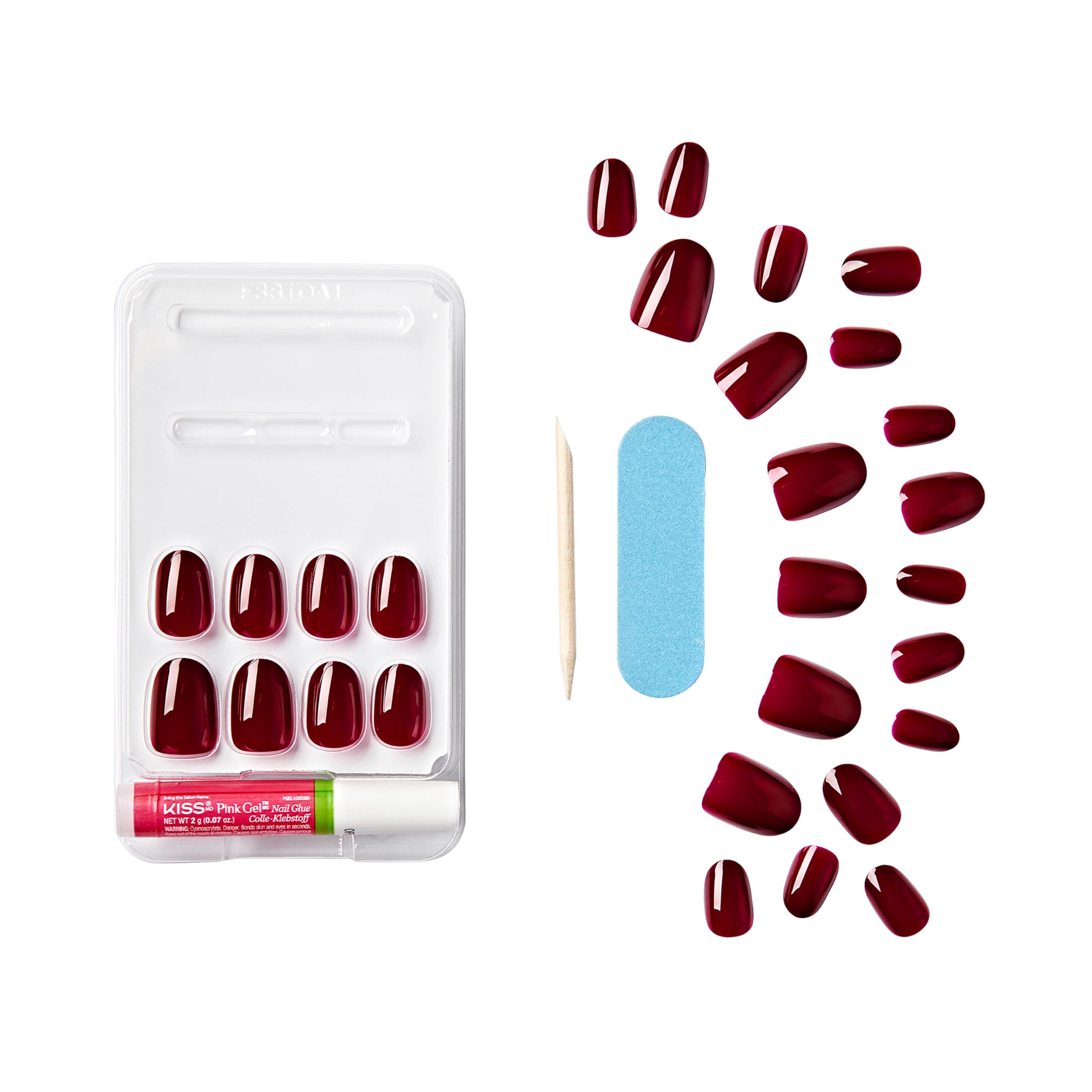 Foto 4 pulgar | Pantalones Cortos Ovalados Kiss Gel Fantasy «one Call» De Press-on Nails, Color Rojo - Venta Internacional.