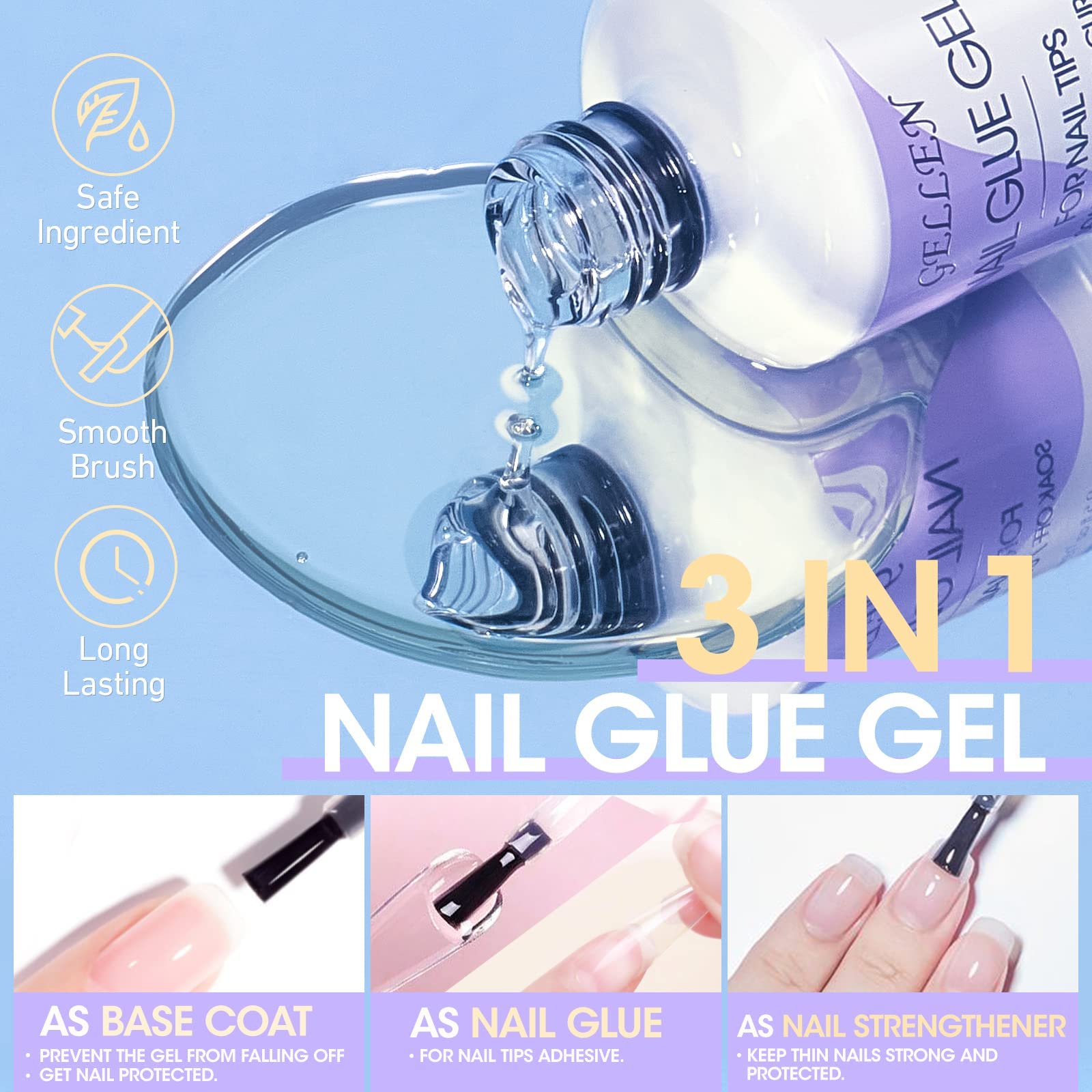 Foto 6 pulgar | Kit De Extensiones De Uñas Gellen Gel Tips Con 240 Puntas De Uñas De Almendra - Venta Internacional.