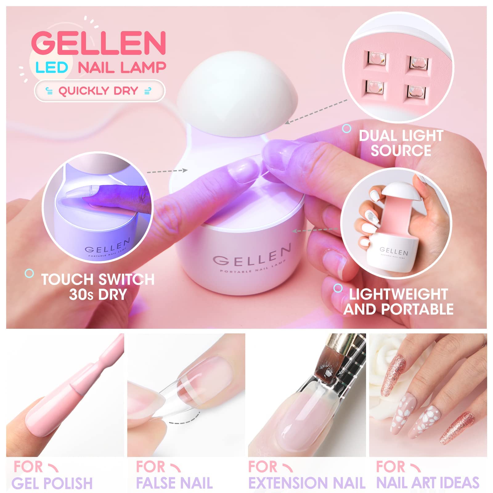 Foto 7 pulgar | Kit De Extensiones De Uñas Gellen Gel Tips Con 240 Puntas De Uñas De Almendra - Venta Internacional.