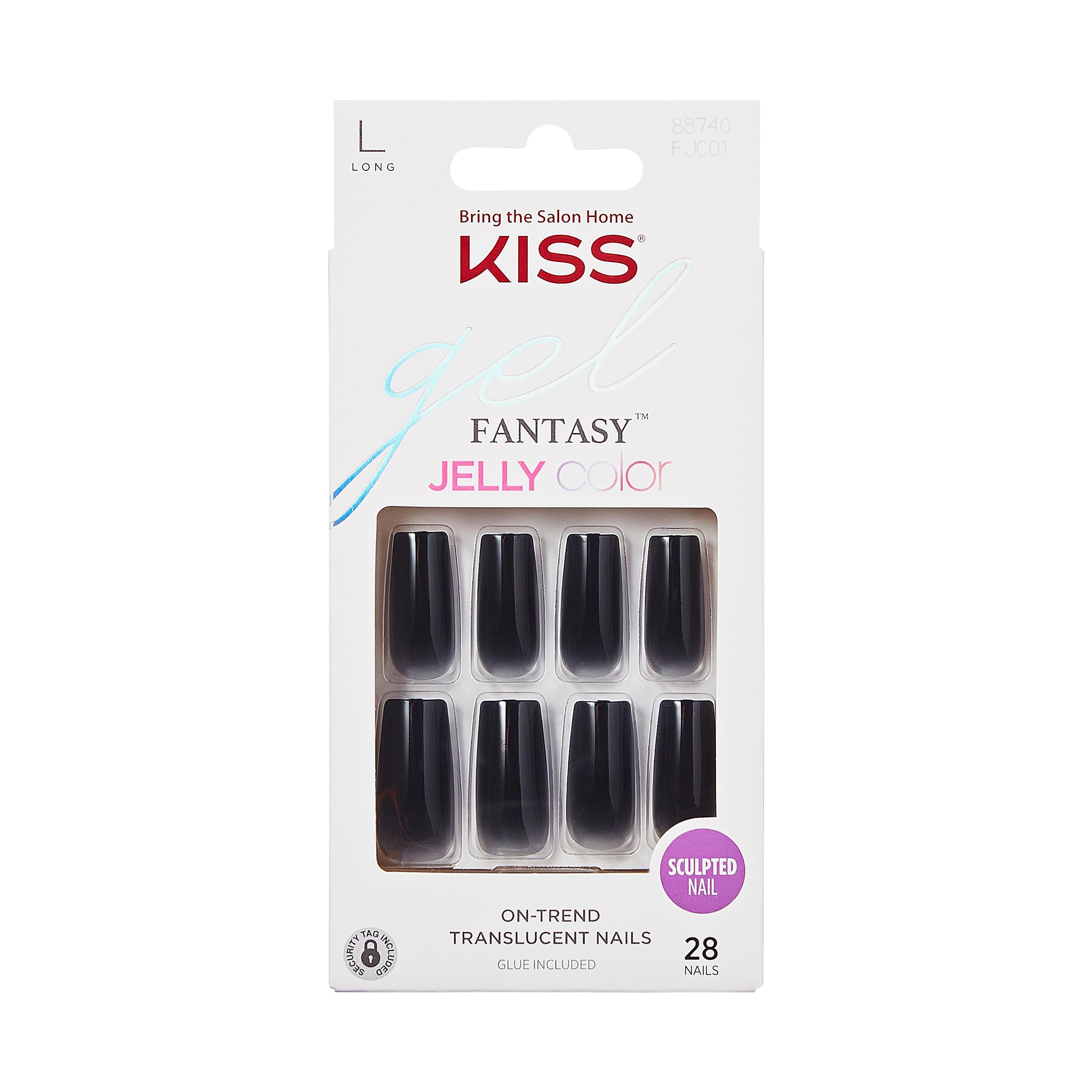 Foto 2 pulgar | Gel Kiss Fantasy «jelly Gelée» De Press On Nails, Negro Con Pegamento - Venta Internacional.